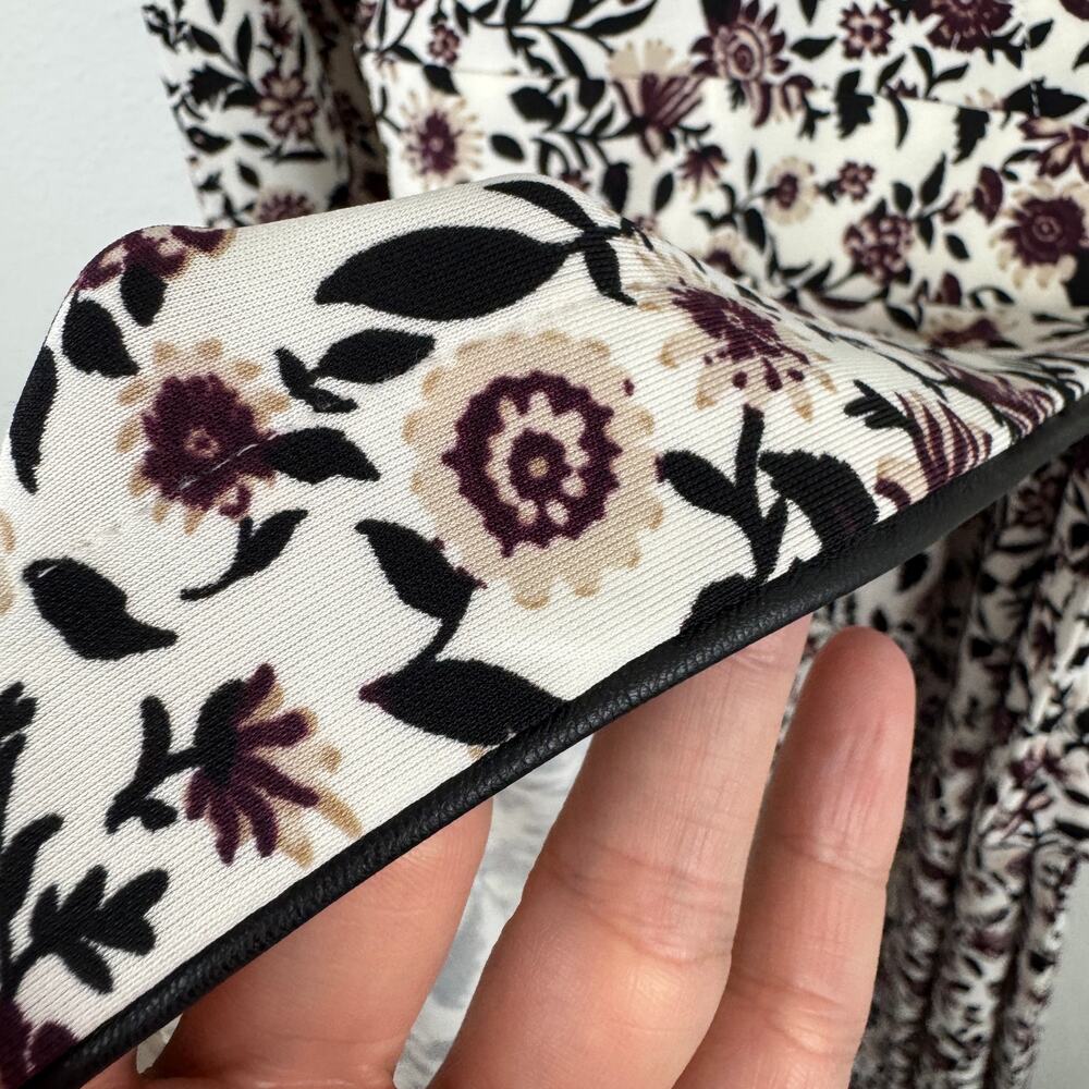 Ann Taylor Black and White Floral Wrap Dress - Picture 3 of 6